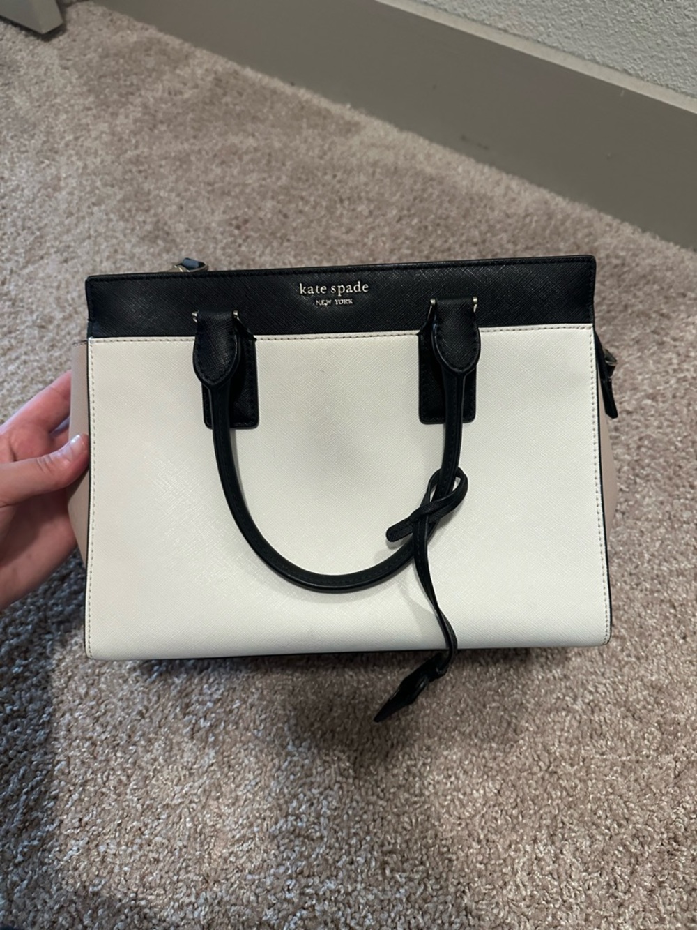 kate spade Two-Tone Black & White Satchel with Top Handles